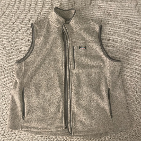 LL Bean Heather Grey Men’s Sweater Fleece Vest XXL - Picture 1 of 3